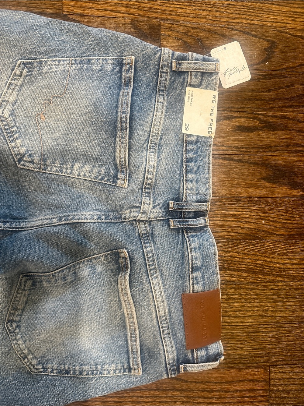 Free People Light Blue Straight Leg Jeans - Picture 5 of 6